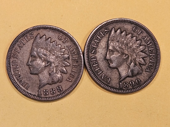 1888 and 1890 Indian Cents