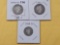 1896-O and 1898-O Barber Silver Quarters and 1908-D Barber Silver Dime