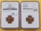 Two NGC Graded Lincoln Cents