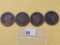 1845, 1848 and 1856 Braided Hair Large Cents and One Dateless Coronet Head Large Cent