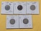 Five Circulated Liberty Head Nickels