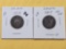 Two Circulated Shield Nickels
