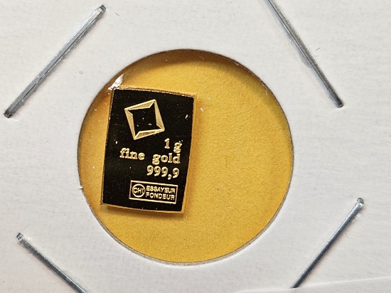 GOLD! Valcambi One Gram .999 fine Gold Bar