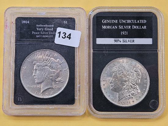 Two Different Designs of US Silver Dollars