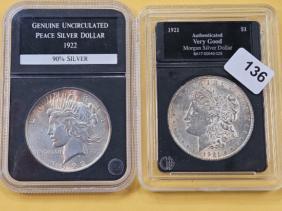 Two Different Designs of US Silver Dollars