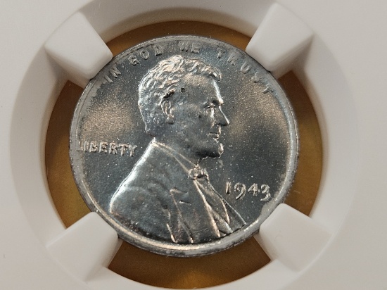NGC 1943 Steel Lincoln Cent in Mint State 66