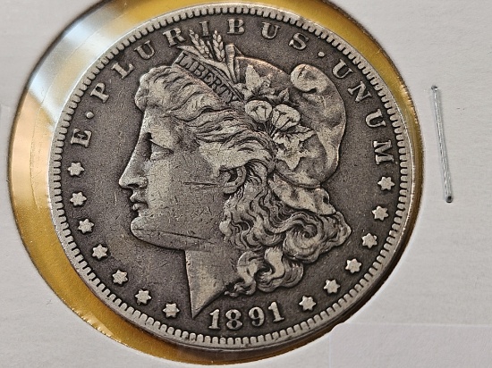 ** KEY DATE ** 1891-CC Morgan Silver Dollar