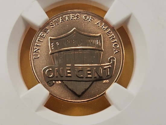 PERFECT! NGC 2018-S Shield Cent in Proof-70 Red Reverse Proof