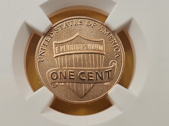 PERFECT! NGC 2017-S Shield Cent in SP-70 Red Enhanced Finish