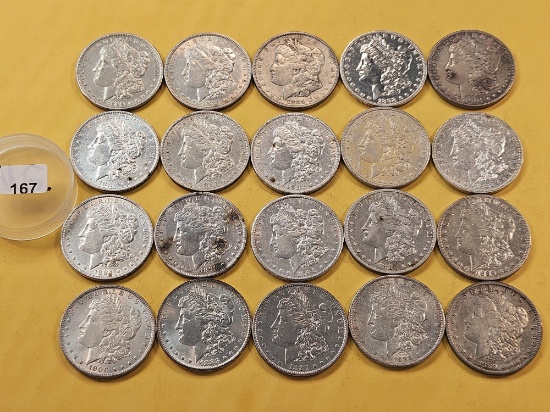 ** FULL ROLL ** Twenty Morgan Silver Dollars