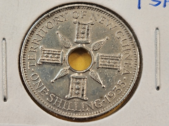 1935 New Guinea Silver One Shilling