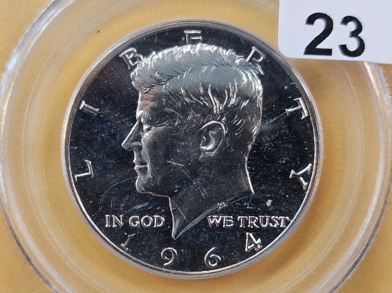 Variety! PCGS 1964 Kennedy Silver Half Dollar in Proof-66