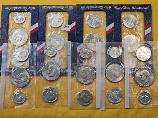 Nine US Mint Bicentennial Silver Uncirculated 3-Coin Sets