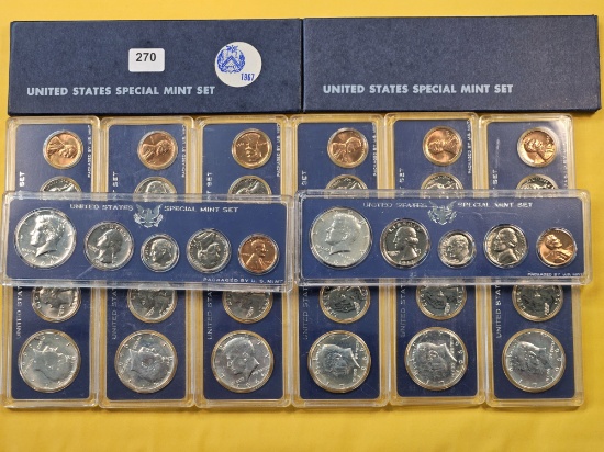 Ten Mixed US Mint Silver Special Mint Sets