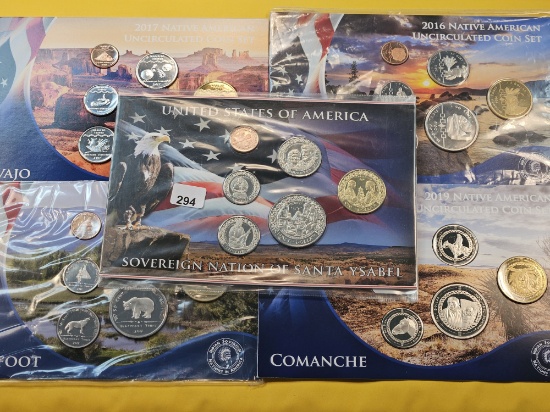 Five Native American Uncirculated Coin Sets