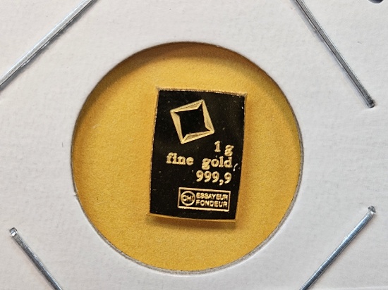 GOLD! Valcambi One Gram .999 fine Gold Bar