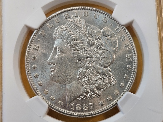 NGC 1887 Morgan Silver Dollar in Mint State 63