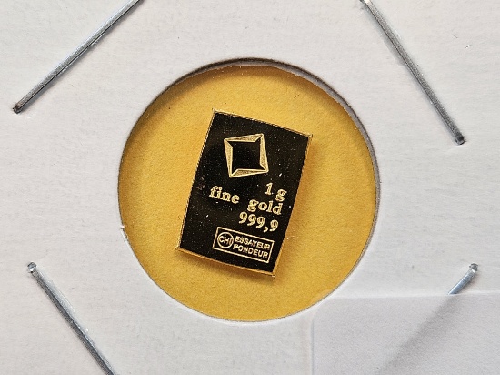 GOLD! Valcambi One Gram .999 fine Gold Bar