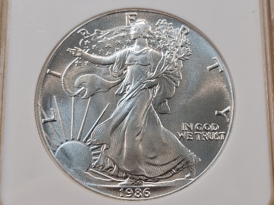 NGC 1986 American Silver Eagle in Mint State 69