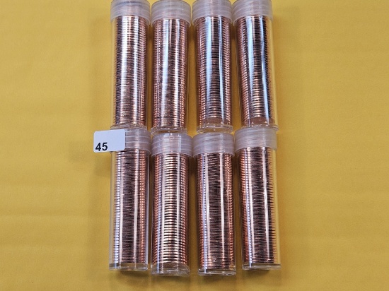 Eight Brilliant Uncirculated 2009 Lincoln Cent Rolls