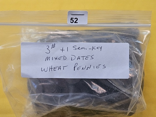 Three Pounds of Circulated Wheat Cents with a Semi Key Date