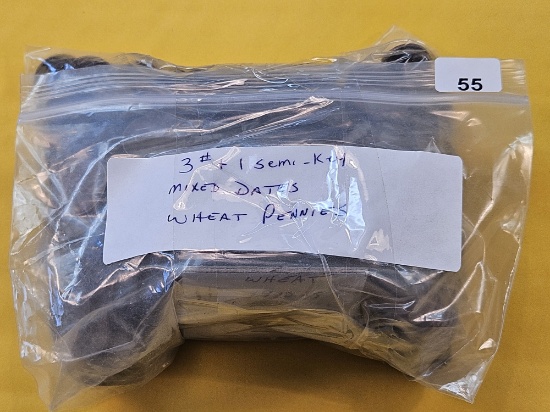 Three Pounds of Circulated Wheat Cents with a Semi Key Date