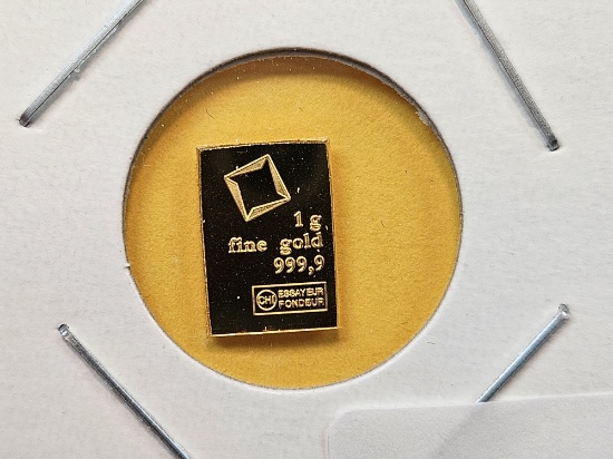 GOLD! Valcambi One Gram .999 fine Gold Bar