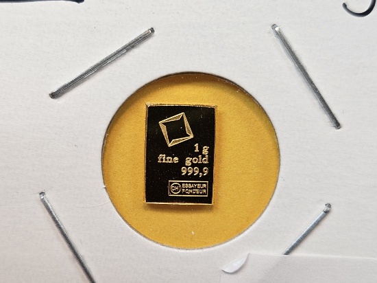 GOLD! Valcambi One Gram .999 fine Gold Bar