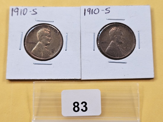 Two Better Date 1910-S Whear Cents