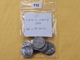 Fifteen Circulated Standing Liberty Silver Quarters with Dates