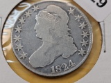 1824 Bust Silver Half Dollar