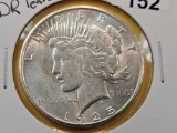 Variety! 1925-S Peace Silver Dollar with DDO Leaves