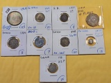 Nine Mixed World Coins