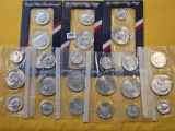 Nine US Mint Bicentennial Silver Uncirculated 3-Coin Sets