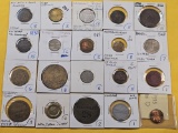 Twenty Mixed Foreign Tokens and Medals