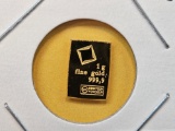 GOLD! Valcambi One Gram .999 fine Gold Bar