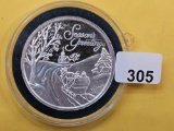 GEM Proof One Troy Ounce .999 Fine Silver Art Round