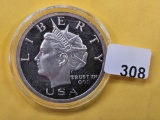 GEM Proof One Troy Ounce .999 Fine Silver Art Round