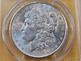 PCGS 1889 Morgan Silver Dollar in Mint State 63