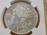 NGC 1881-S Morgan Silver Dollar in Mint State 63