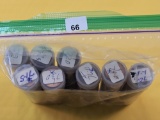 Eight Mixed Year Rolls of Circulated Lincoln Cents. 1970's