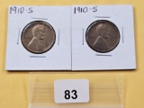 Two Better Date 1910-S Whear Cents