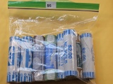 Eight Brilliant Uncirculated Bank-wrapped Rolls of Jefferson Nickels