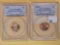 Two GEM, PCGS Wheat cents in Mint State 66 RED