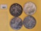 Four mixed American Silver Eagles