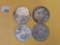 Four mixed American Silver Eagles