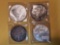 Four mixed American Silver Eagles