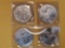 Four mixed American Silver Eagles