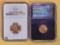 Two GEM, NGC-graded Lincoln Wheat Cents in Mint State 66 RED