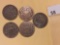 Five mixed Two-Cent pieces